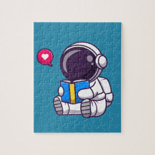 Astronaut reading book cute kids jigsaw puzzle