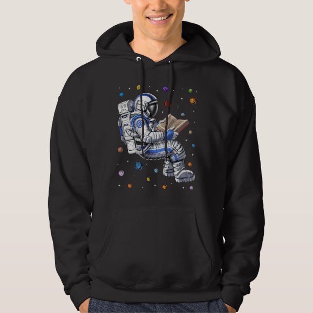 Astronaut Reading Book Hoodie (Front)