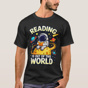 Astronaut reading book lover space for men women T-Shirt