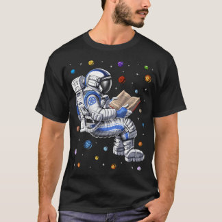 Astronaut Reading Book T-Shirt