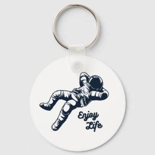 Astronaut Relaxing In The Space Gifts Space Lover Key Ring