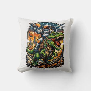 Astronaut Riding a T-Rex – Epic Space Dinosaur Cushion