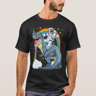 Astronaut Riding Dinosaur Rex Astro Space Dino Pre T-Shirt