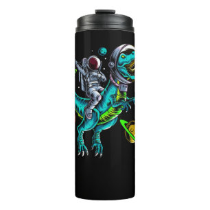 Astronaut Riding T-Rex Dinosaur Thermal Tumbler