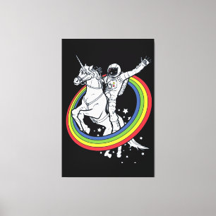 Astronaut Riding Unicorn  Canvas Print