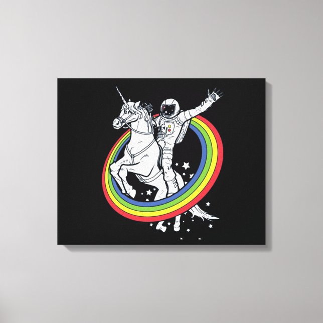 Astronaut Riding Unicorn  Canvas Print (Front)