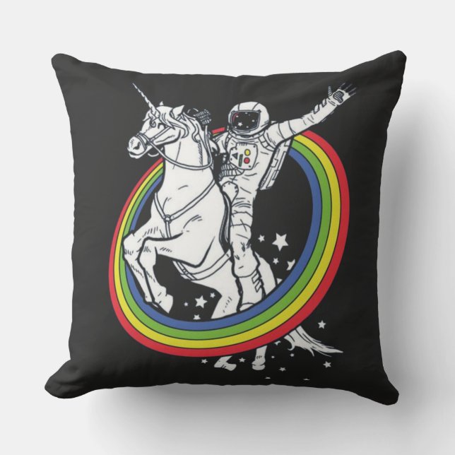 Astronaut Riding Unicorn Cushion (Front)