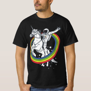 Astronaut Riding Unicorn, Funny Outer space T-Shirt