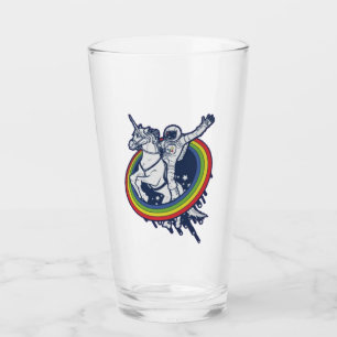 Astronaut Riding Unicorn Glass