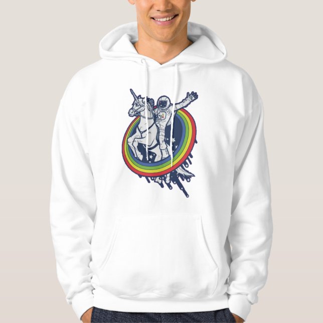 Astronaut Riding Unicorn  Hoodie (Front)