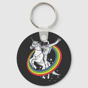 Astronaut Riding Unicorn  Key Ring
