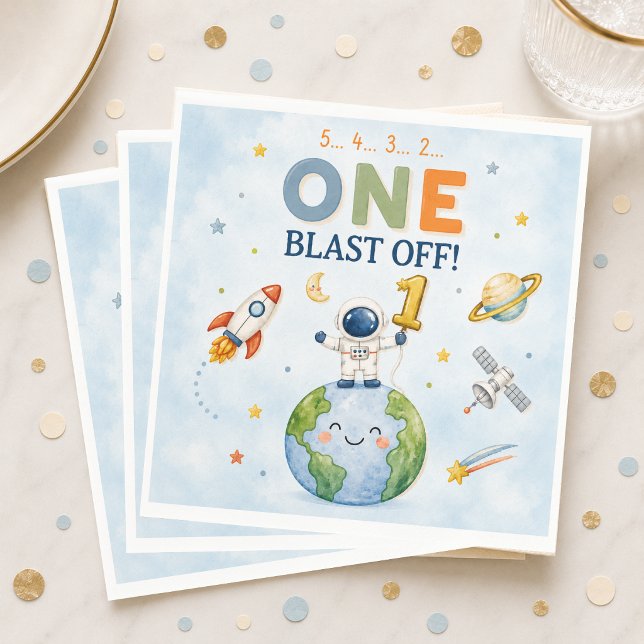 Astronaut Rocket Blast Off Napkin (Creator Uploaded)