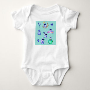 Astronaut rocket earth space baby bodysuit