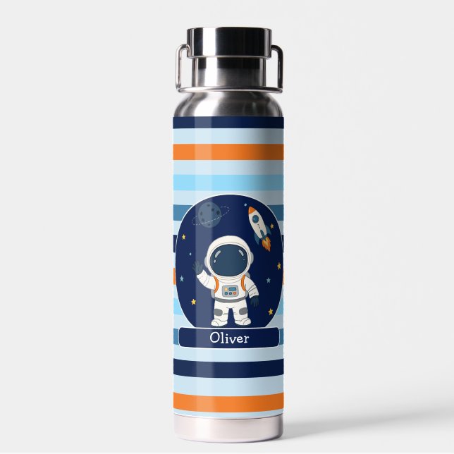 Astronaut Rocket Outer Space Kids  Water Bottle (Back)