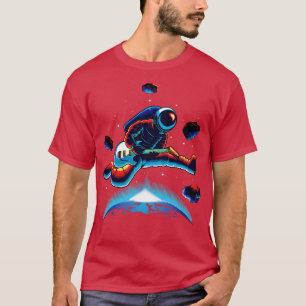 Astronaut Rocking in Outer Space T-Shirt