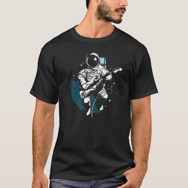 Astronaut rocks with guitar T-Shirt (Front)