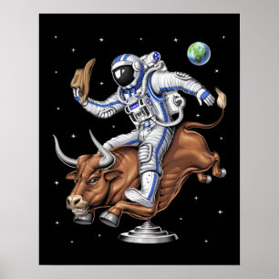 Astronaut Rodeo Cowboy Poster