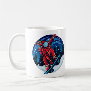 Astronaut Santa With Skateboard Coffee Mug