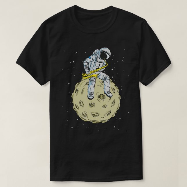 Astronaut Saophone Player Saophonist Jazz Brass Mu T-Shirt (Design Front)