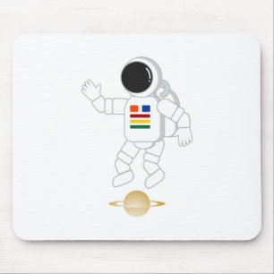Astronaut Saturn Mouse Mat