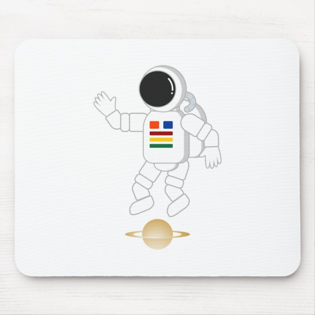 Astronaut Saturn Mouse Mat (Front)