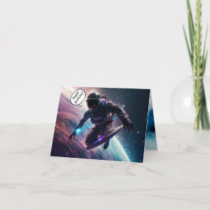 Astronaut Sci-Fi Birthday Folded Greeting Card