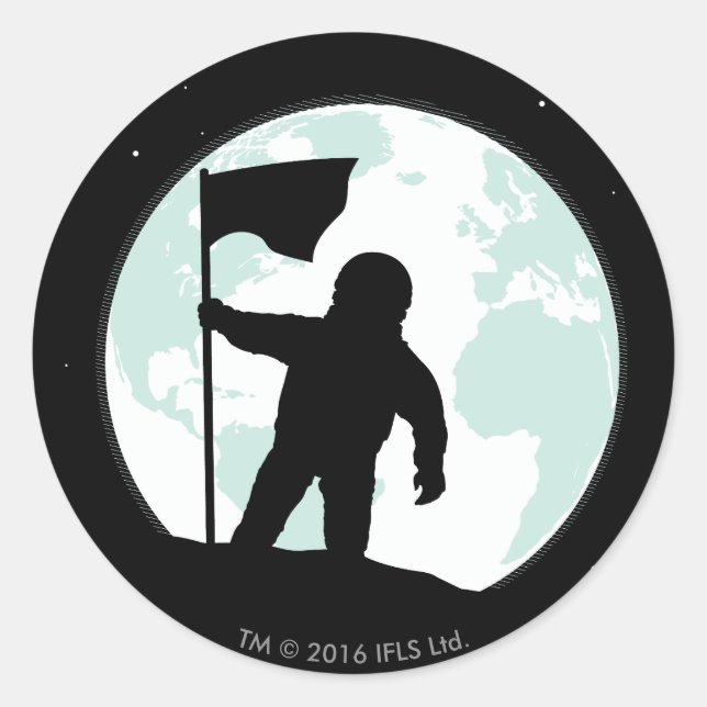 Astronaut Silhouette Classic Round Sticker (Front)