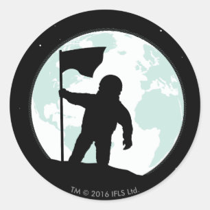 Astronaut Silhouette Classic Round Sticker