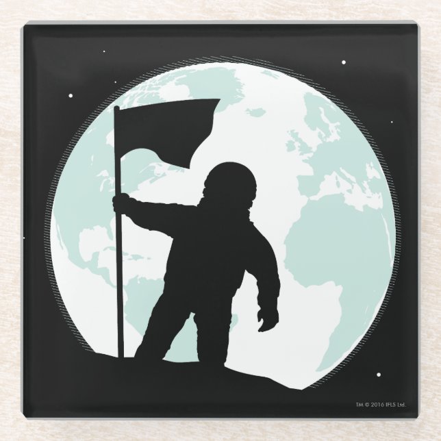 Astronaut Silhouette Glass Coaster (Front)
