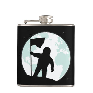 Astronaut Silhouette Hip Flask