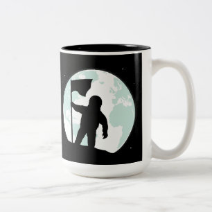 Astronaut Silhouette Two-Tone Coffee Mug