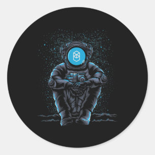 Astronaut Sitting Fantom FTM Crypto To The Moon Classic Round Sticker