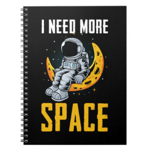 Astronaut sitting Moon Space Humour Notebook