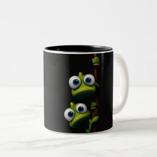 Astronaut Sitting on Ringed Planet Galaxy Coffee M Two-Tone Coffee Mug