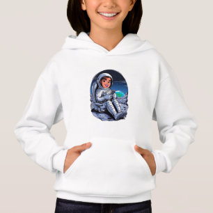 Astronaut sitting on the moon scrolling on a phone