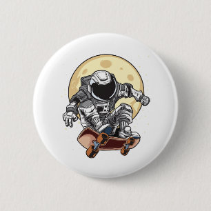 Astronaut Skate 6 Cm Round Badge