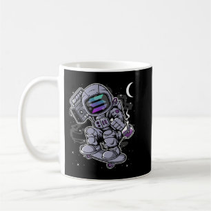 Astronaut Skate Solana SOL Crypto Coin HODL Coffee Mug