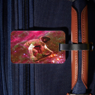 Astronaut Skateboarder Luggage Tag