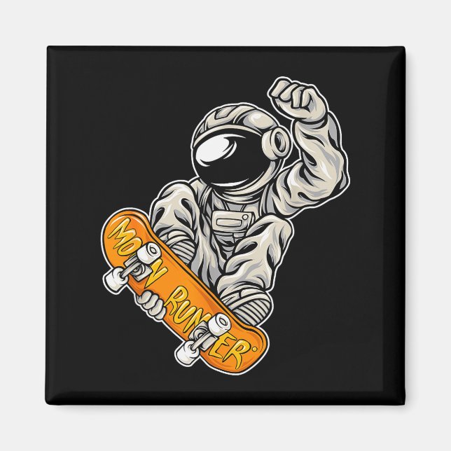 Astronaut Skateboarder, Skateboarding Lover, Astro Magnet (Front)