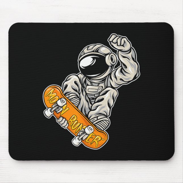 Astronaut Skateboarder, Skateboarding Lover, Astro Mouse Mat (Front)