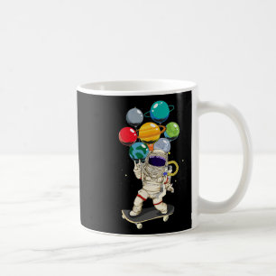 Astronaut Skateboarding Kids Lloon Planets Space S Coffee Mug