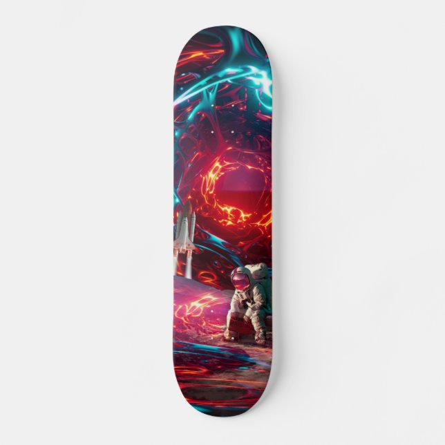 Astronaut Skater On A Planet And Its Rocket Skateboard (Front)