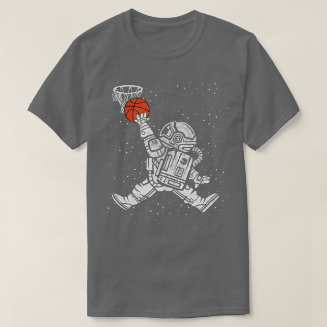 Astronaut Slam Dunk  Basketball Space  T-Shirt (Design Front)