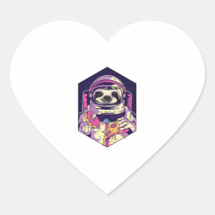 Astronaut sloth  heart sticker