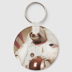 astronaut sloth key ring