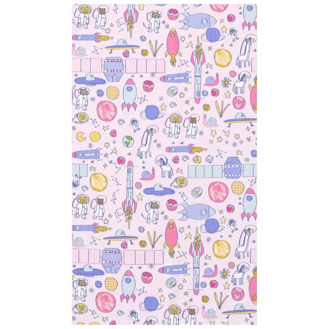 astronaut snail zebra penguin ufo sci-fi spaceship tablecloth (Front)