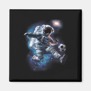 Astronaut Soccer Ball Sport Lover Outer Space Scie Magnet