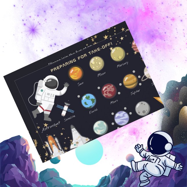 Astronaut Solar System Kids Monogram Birthday  Invitation (Creator Uploaded)