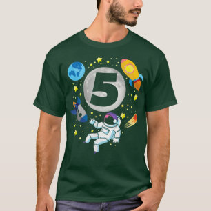 Astronaut Space 5th Bday 5 Years Old Bday Boy T T-Shirt
