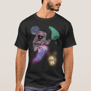 Astronaut Space Alien Jellyfish Hunting with Net G T-Shirt